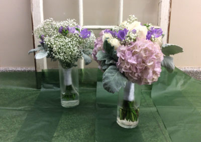 Bridal Bouquet Mauve White Roses
