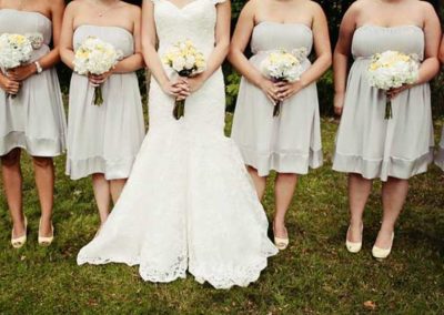 Bridal Bouquet and Bridesmaids yellow and white flowers